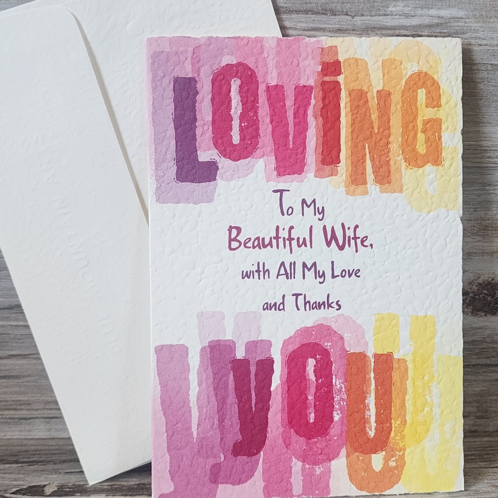 Blue Mountain Arts Wife Greeting Card Austin Hamblin Poem Textured Paper